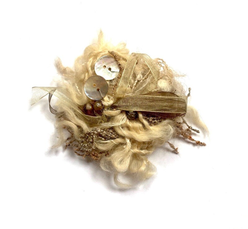 Large Wool and Organza  Corsage