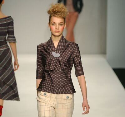 Silk  Print Tie Neck Blouse Silk  Print Tie Neck Blouse