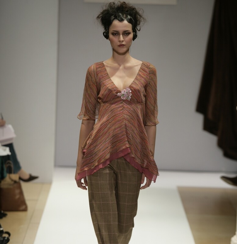 Checked Wool Flared Trousers
