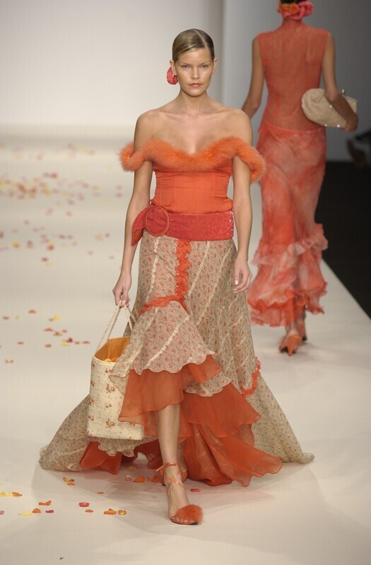 Silk Rose Print Long Evening Skirt