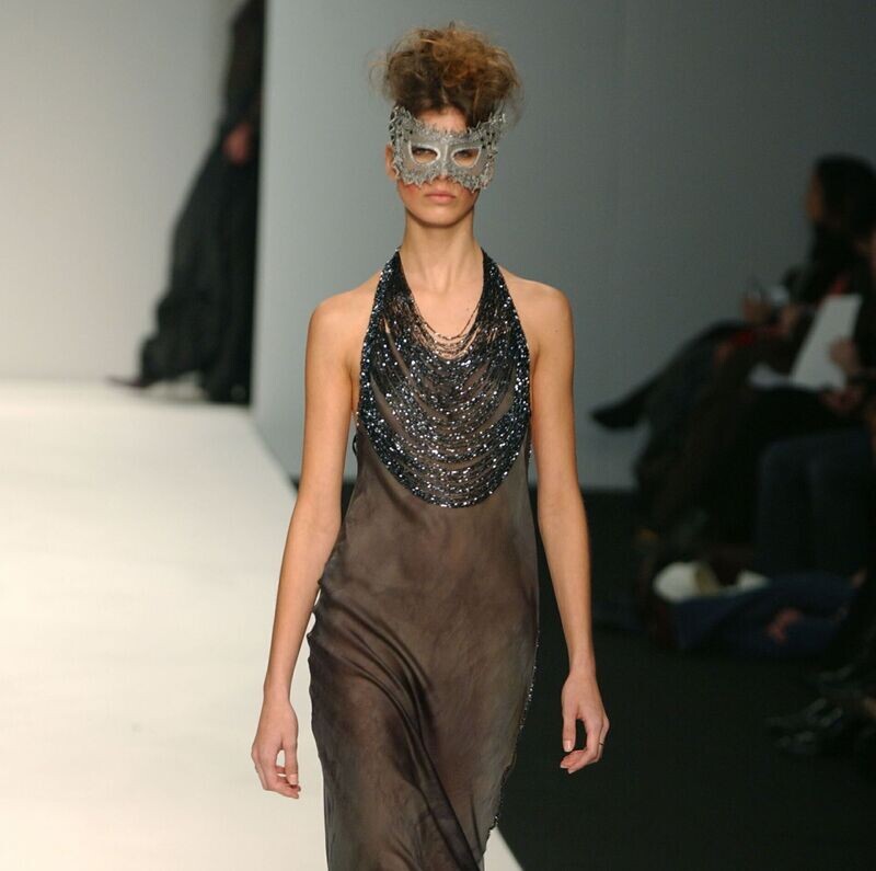 Gun Metal Tie Dye Silk Dress