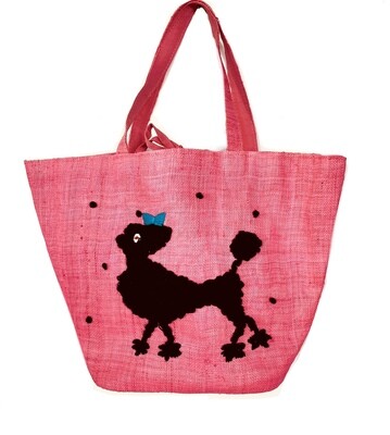 Poodle Pink Basket Bag