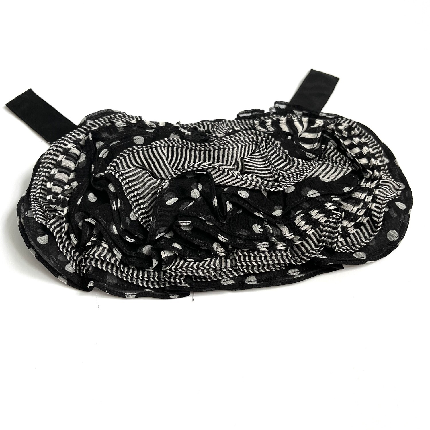 Silk monochrome frilly collar or eye mask