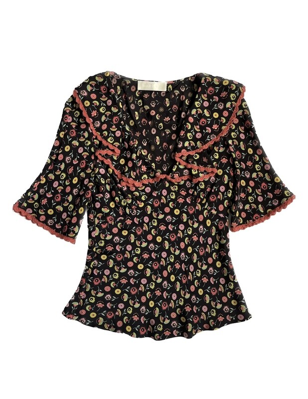 Floral Print Silk Top Floral Print Silk Top