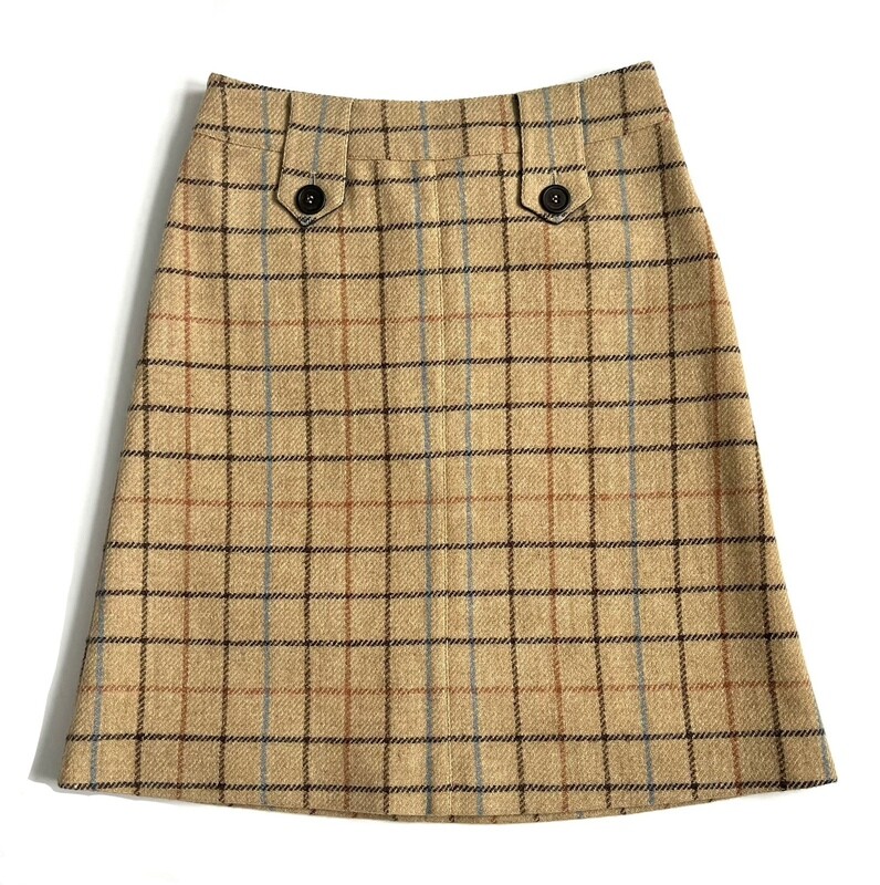Harris Tweed Checked A-Line Skirt