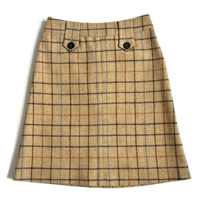 Harris Tweed Checked A-Line Skirt