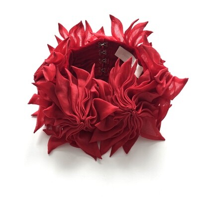 Red and Black Organza Flower Collar