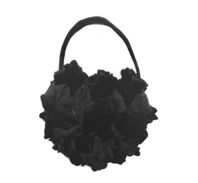Black Velvet Flower Bag