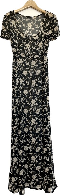 Monochrome Print Silk Maxi Dress
