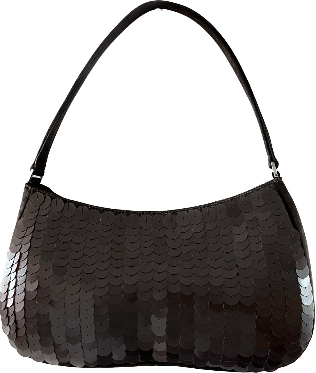 Brown Sequin and Satin Evening Bag Brown Sequin and Satin Evening Bag