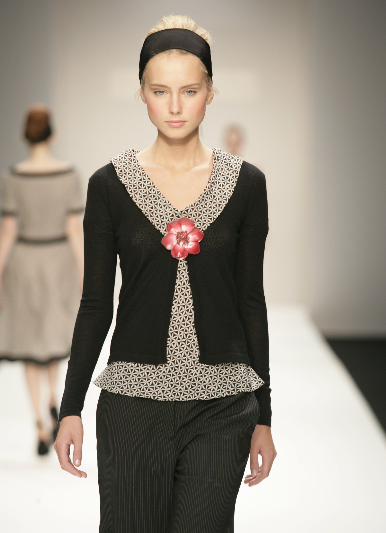 Monochrome Print Silk Top