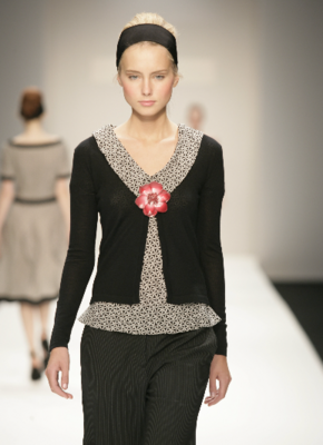 Monochrome Print Silk Top