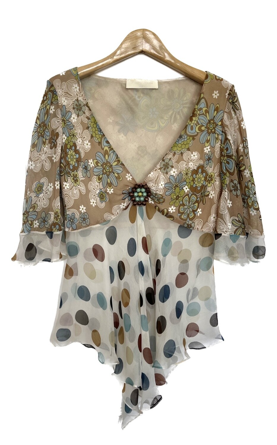 Asymmetric Hem Multi Print Top