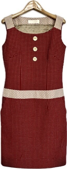 Red Tweed Shift Dress