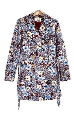 Cotton Trench Flower Print Coat Cotton Trench Flower Print Coat