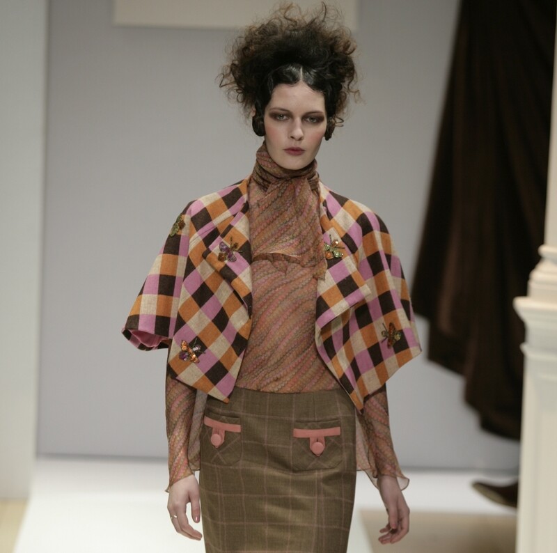 Checked Wool Cape Checked Wool Cape