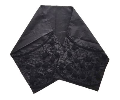 Black Silk Shawl with Silk Roses Black Silk Shawl with Silk Roses