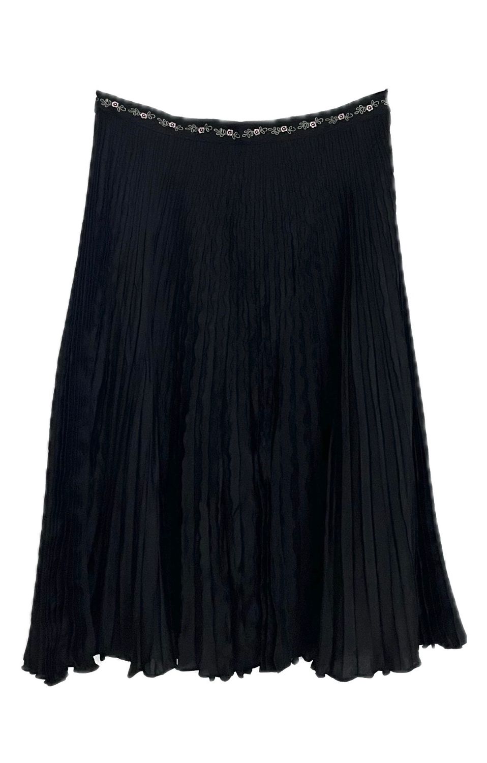Black Silk Pleated Skirt Black Silk Pleated Skirt