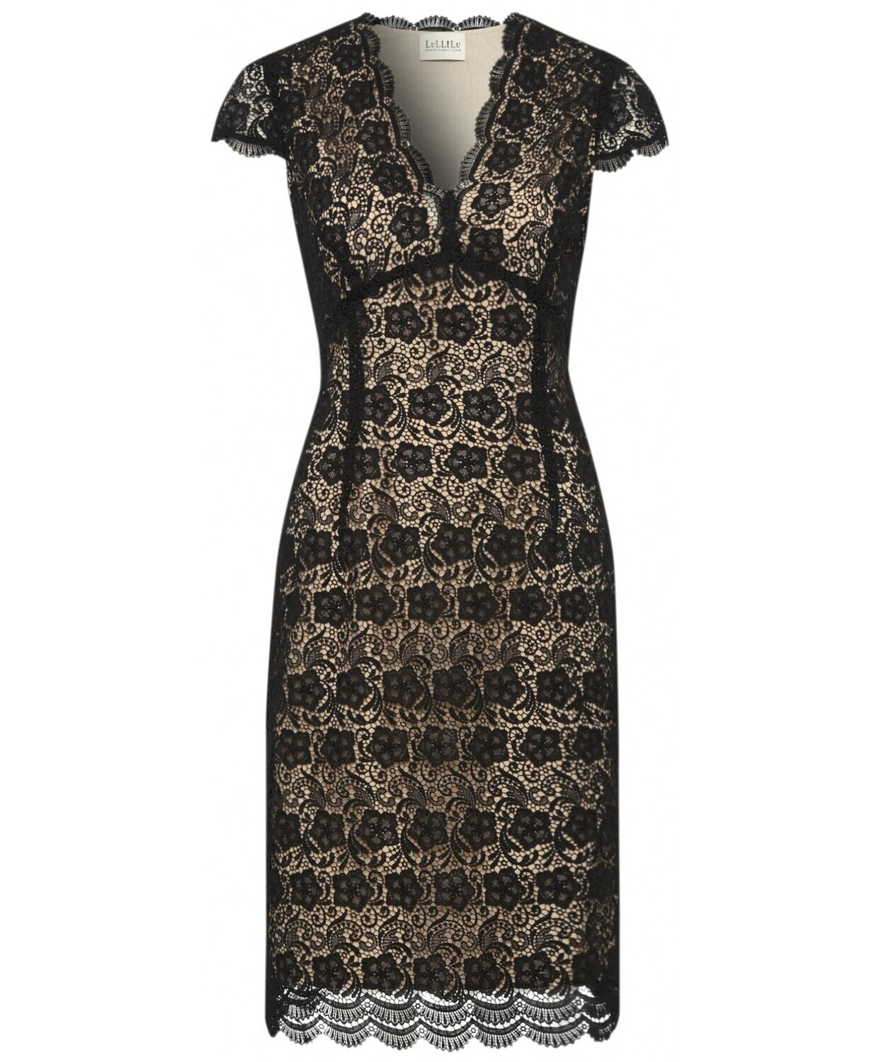 Guipure Lace Scalloped Neck Dress Guipure Lace Scalloped Neck Dress