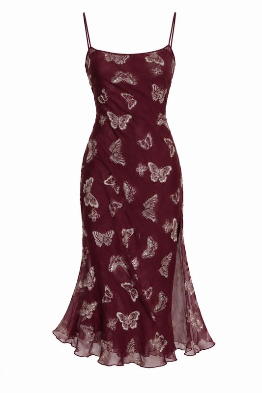 Butterfly Embroidered Silk Dress Butterfly Embroidered Silk Dress