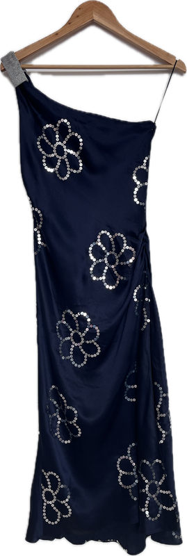 Silk Satin Midnight Navy Dress