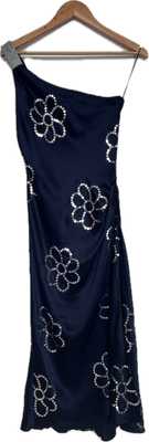Silk Satin Midnight Navy Dress