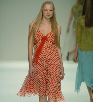 Scotty Dog Printed Silk chiffon Dress Scotty Dog Printed Silk chiffon Dress