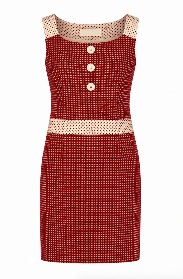 Red Summer Tweed Shift Dress Red Summer Tweed Shift Dress