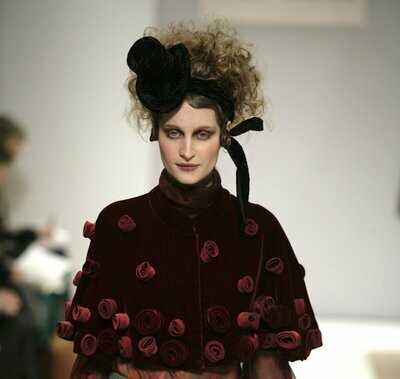 Velvet Cape with Satin and Velvet Roses Velvet Cape with Satin and Velvet Roses