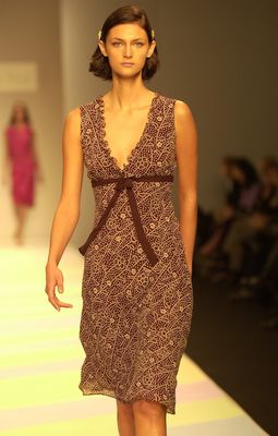 Monochrome Print Silk Tie Dress