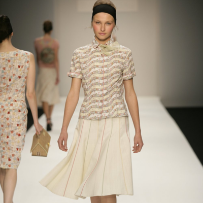 Panelled Flared Pastel Skirt Panelled Flared Pastel Skirt