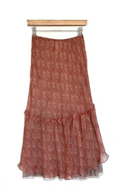 Floral Print Silk Skirt Floral Print Silk Skirt