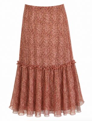 Floral Print Silk Skirt Floral Print Silk Skirt