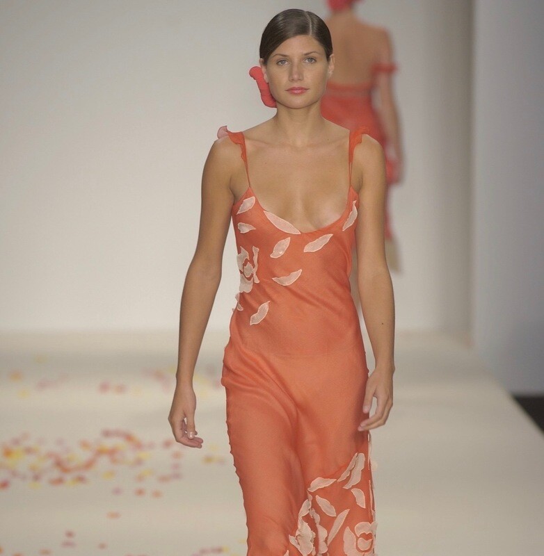 Silk Rose Petals Long Evening Dress Silk Rose Petals Long Evening Dress