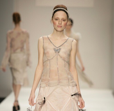 Butterfly Embroidered Panelled Top Butterfly Embroidered Panelled Top