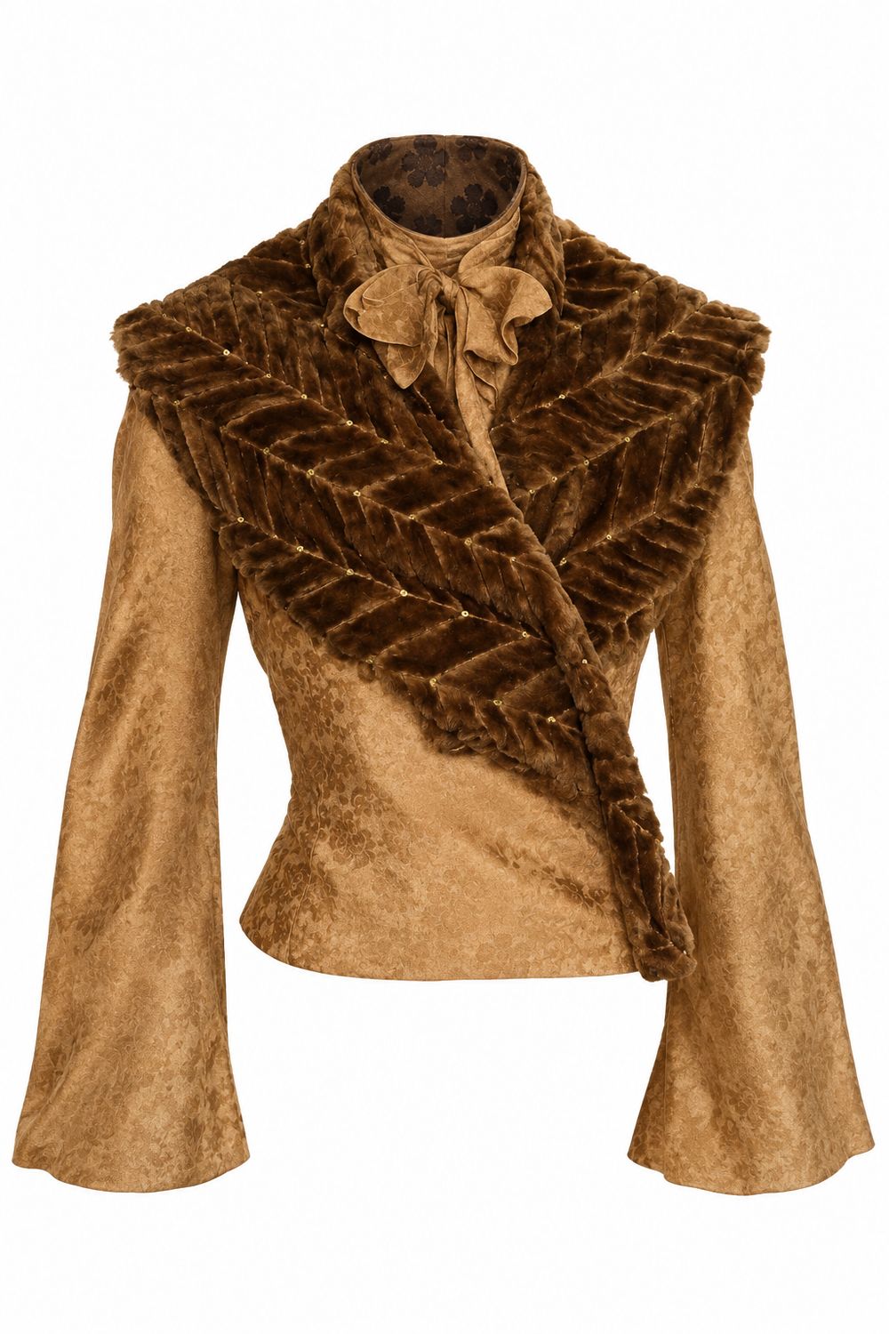 Fake Fur embroidered collar scarf