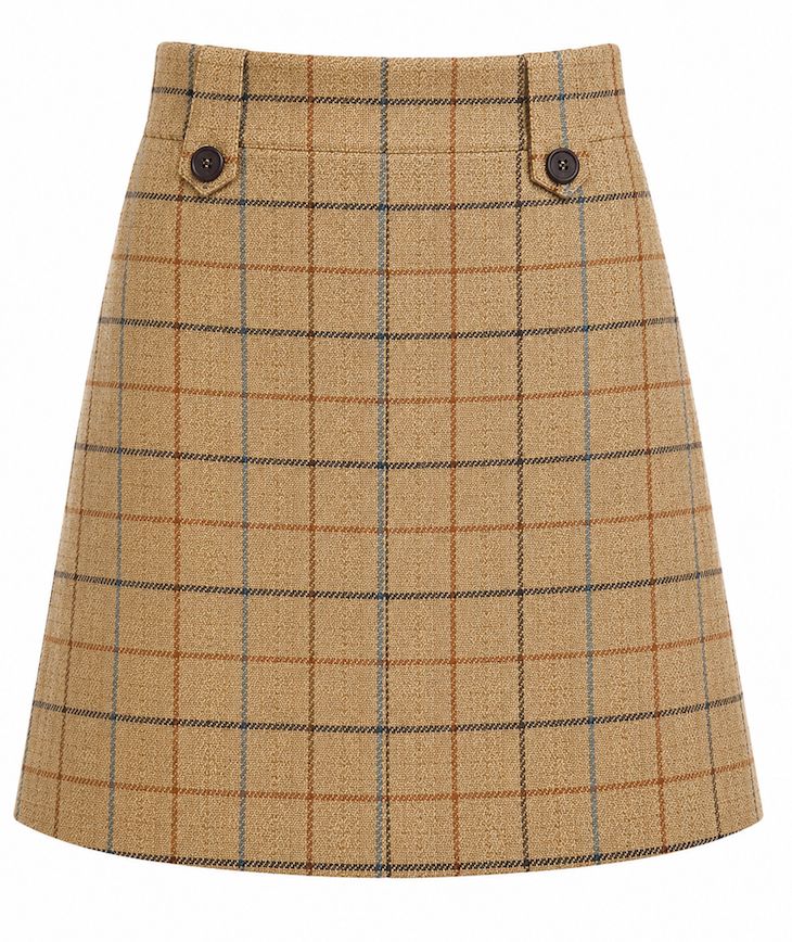 Harris Tweed Checked A-Line Skirt