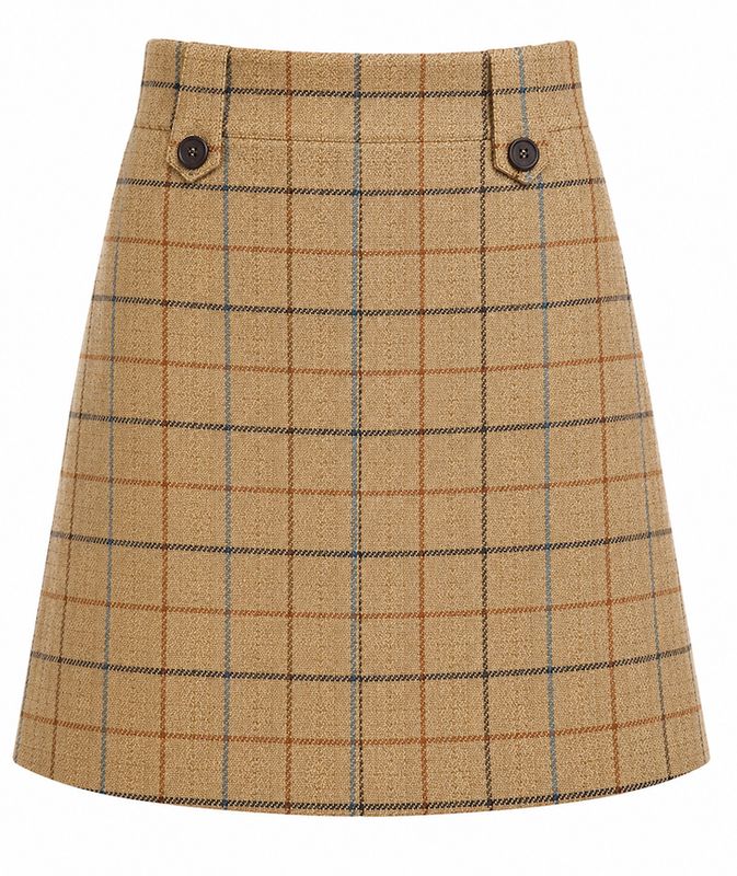 Harris Tweed Checked A-Line Skirt