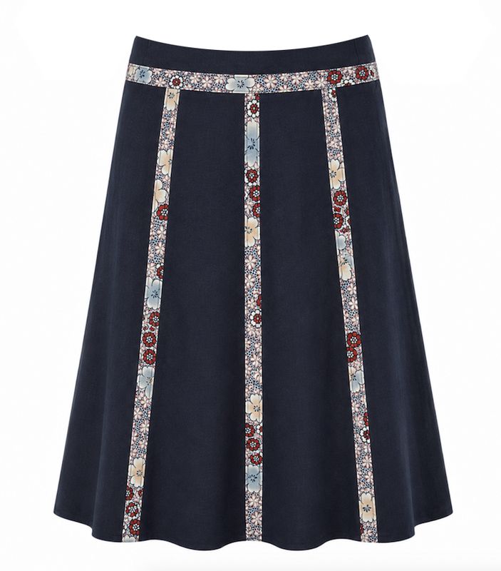 Cotton & Linen Panelled Skirt