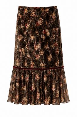 Velvet cut out floral midi skirt Velvet cut out floral midi skirt