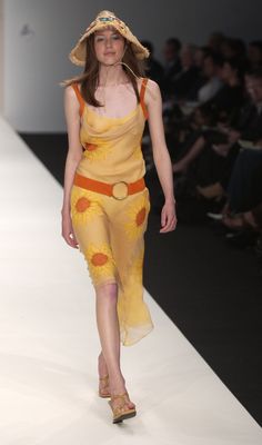 Sunflower Print Silk Dress