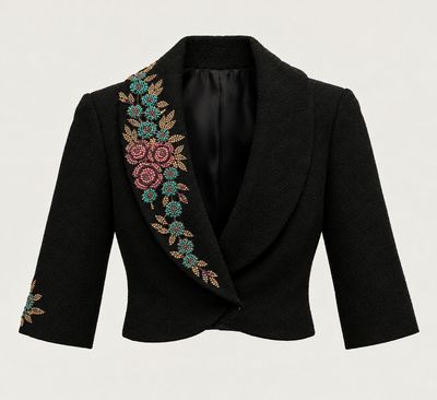 Wool Fitted Embroidered Jacket