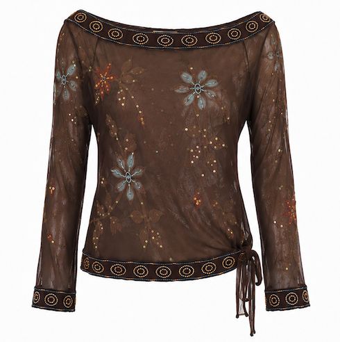 Silk chiffon Beaded Top Silk chiffon Beaded Top