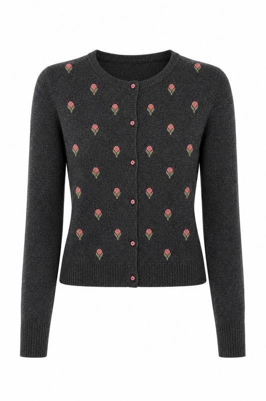 Cashmere Intarsia Cardigan Cashmere Intarsia Cardigan