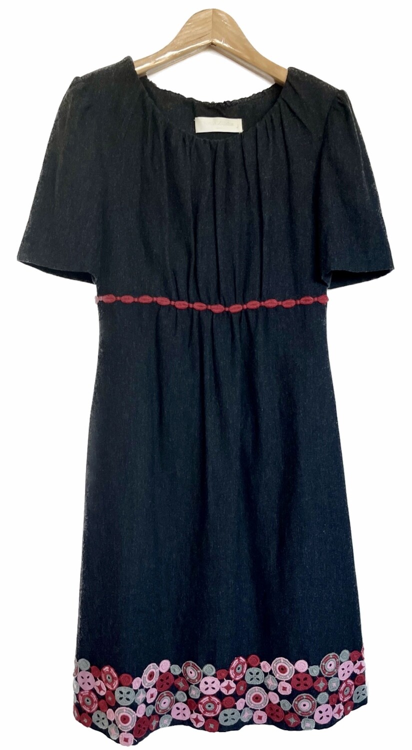 Charcoal Grey Embellished Shift Dress