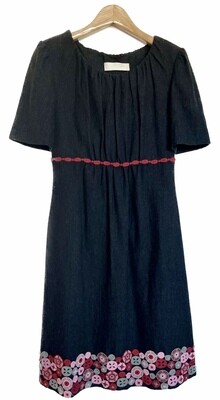 Charcoal Grey Embellished Shift Dress