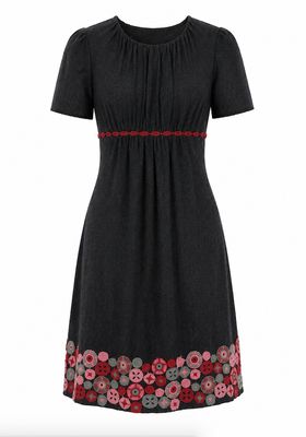 Charcoal Grey Embellished Shift Dress Charcoal Grey Embellished Shift Dress