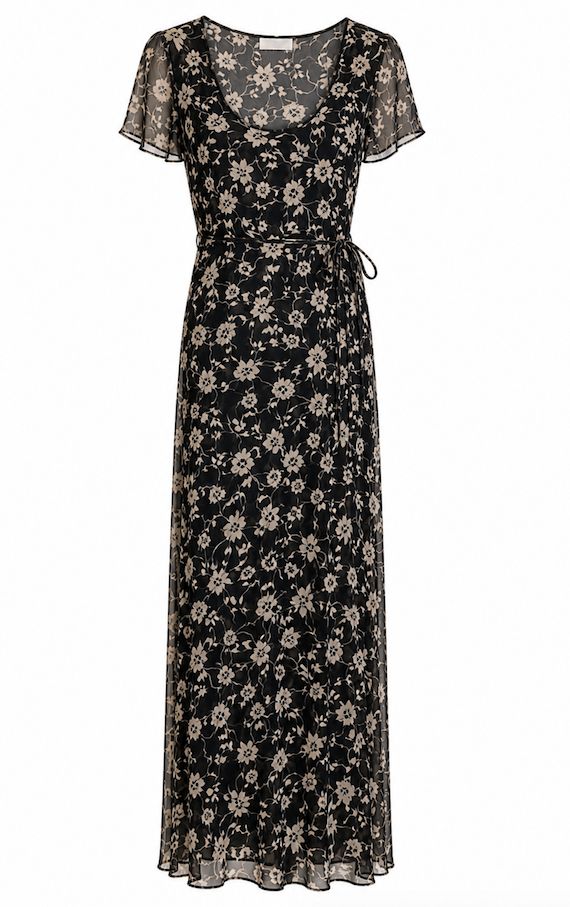 Monochrome Print Silk Maxi Dress Monochrome Print Silk Maxi Dress