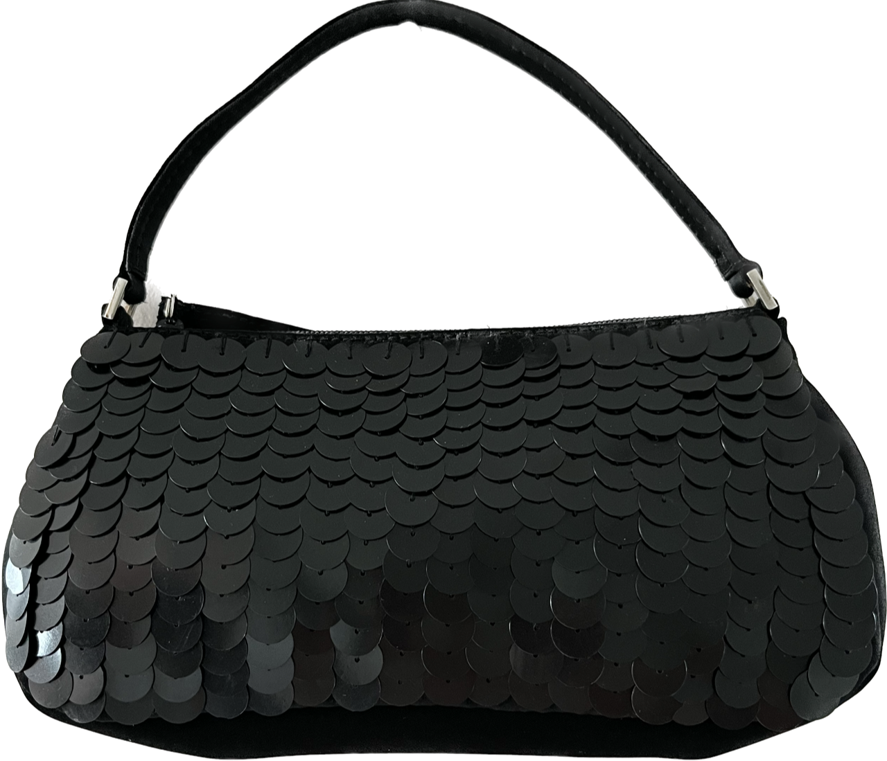 Black Sequin and Satin Evening Bag Black Sequin and Satin Evening Bag