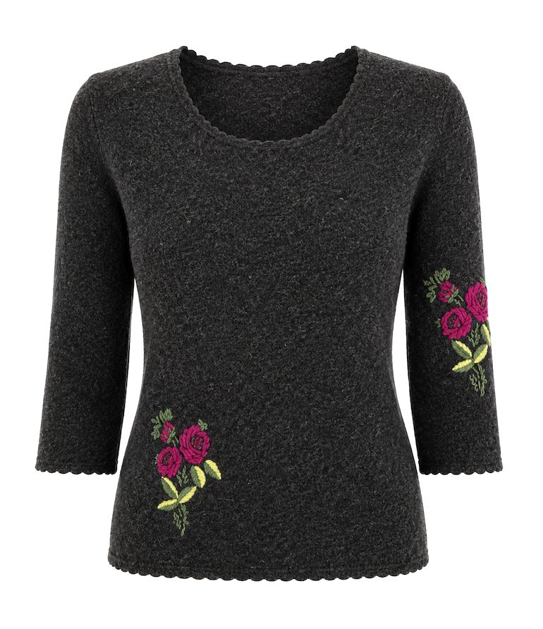 Cashmere Lacy Knit Rose Top